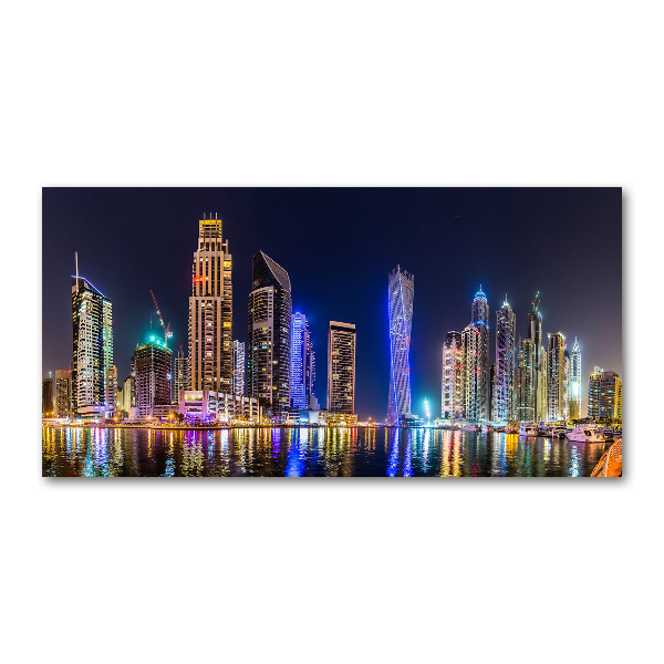 Tableau imprimé sur verre Dubaï de nuit