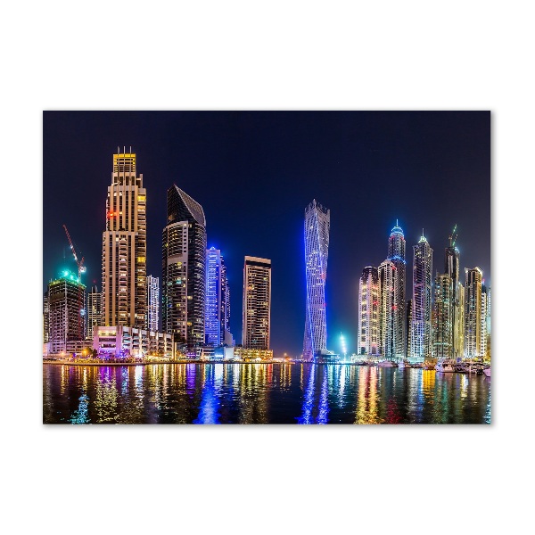 Tableau imprimé sur verre Dubaï de nuit