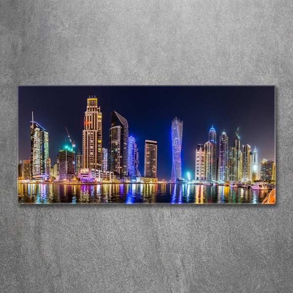 Tableau imprimé sur verre Dubaï de nuit