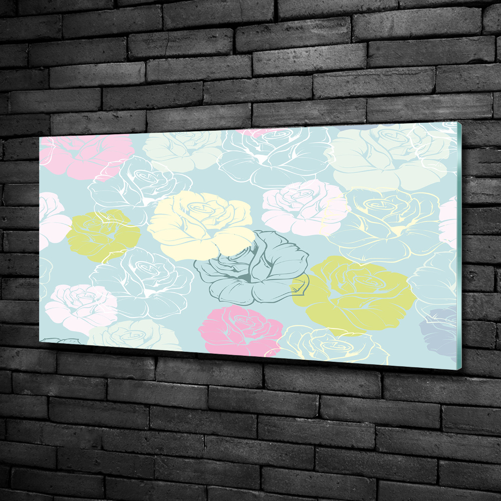 Tableau photo sur verre Roses