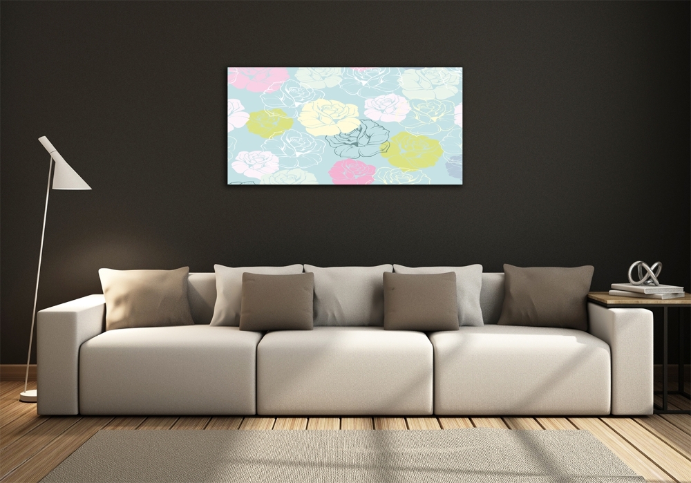 Tableau photo sur verre Roses