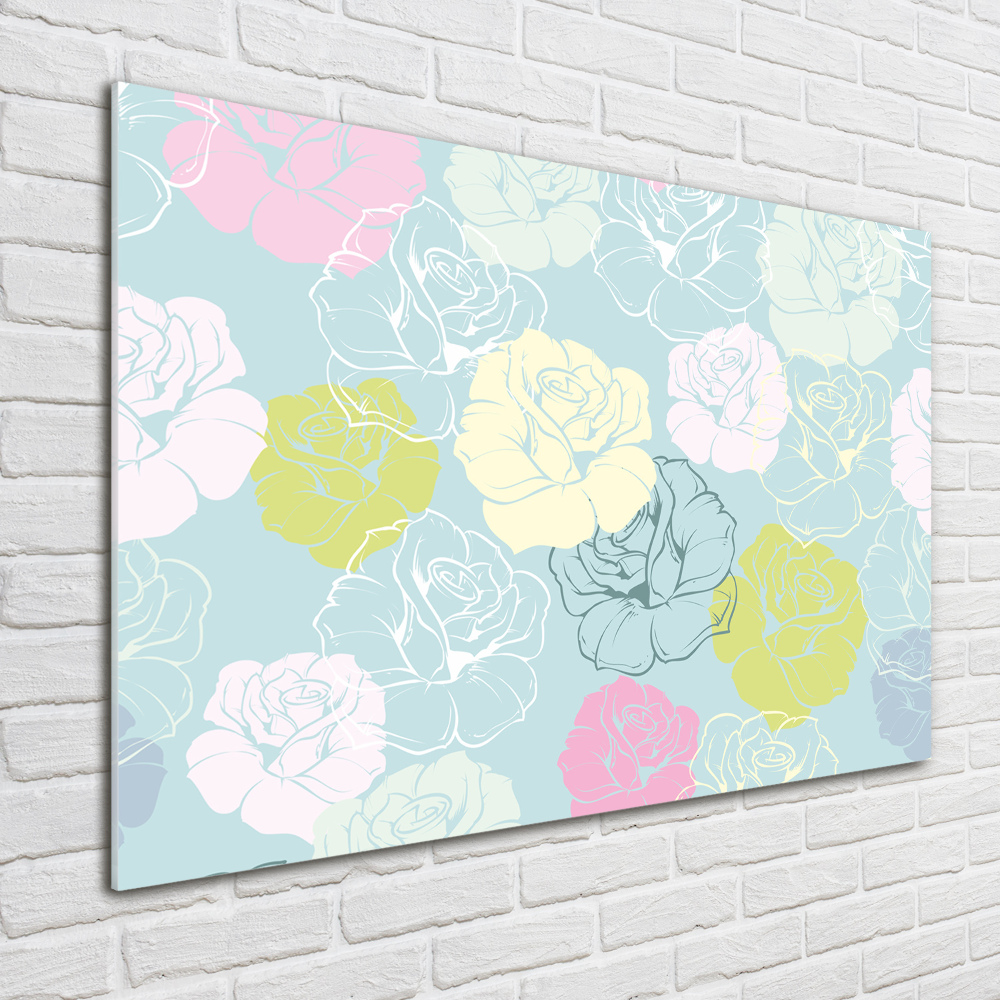 Tableau photo sur verre Roses