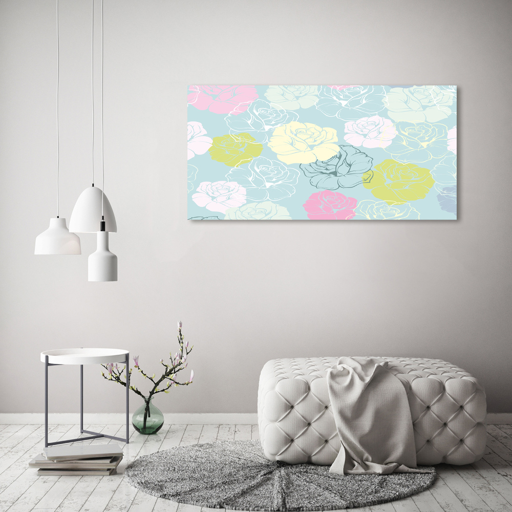 Tableau photo sur verre Roses