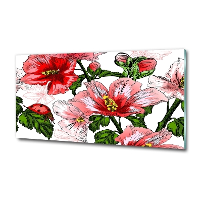 Tableau sur verre Hibiscus