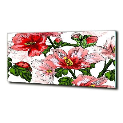 Tableau sur verre Hibiscus