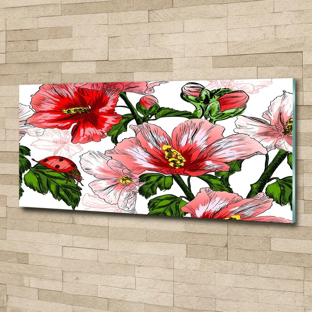 Tableau sur verre Hibiscus