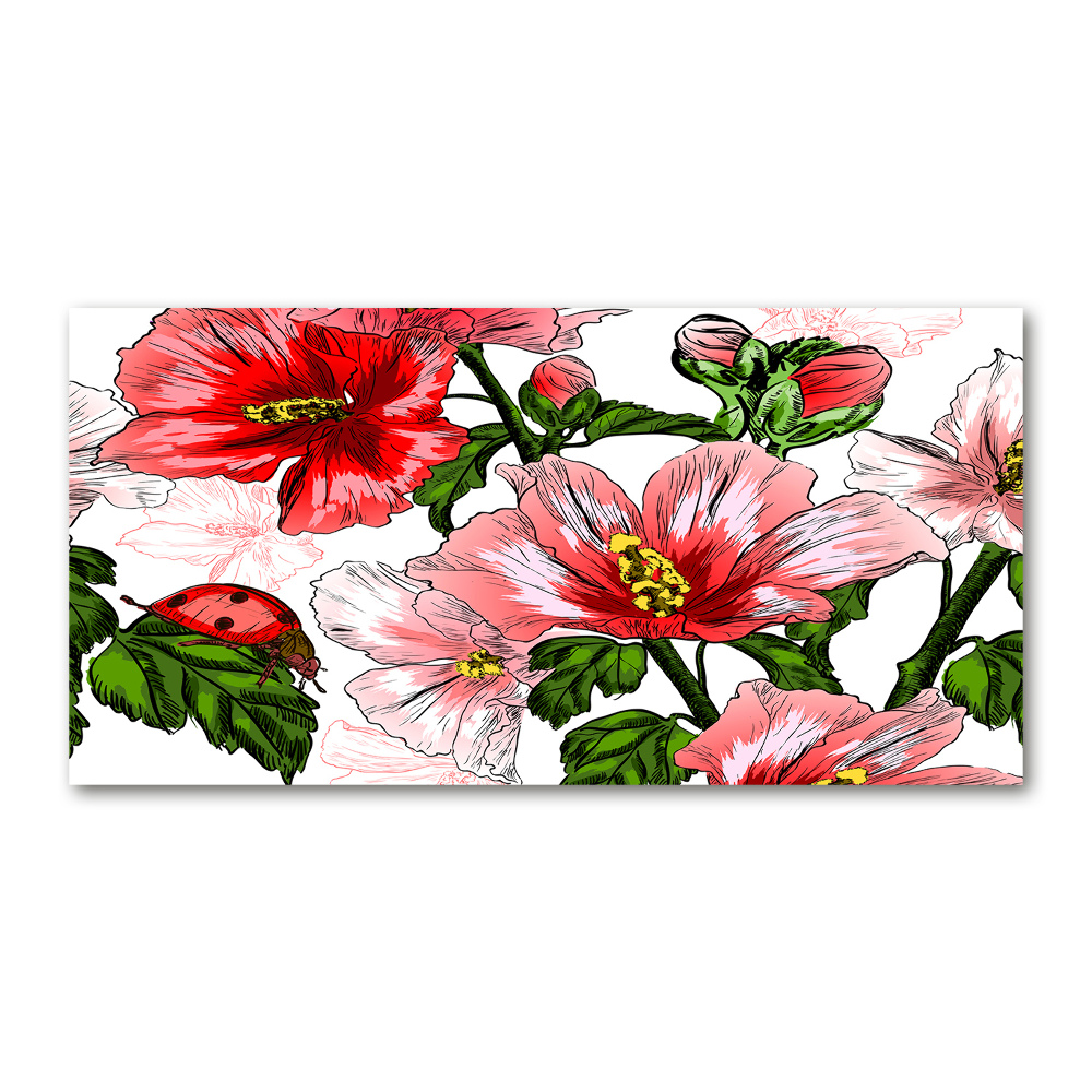 Tableau sur verre Hibiscus