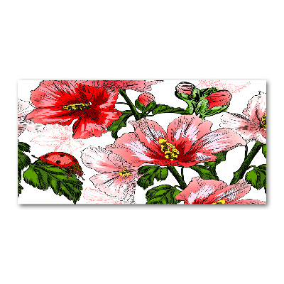 Tableau sur verre Hibiscus