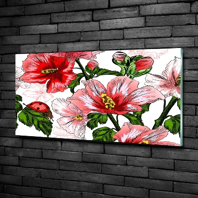 Tableau sur verre Hibiscus