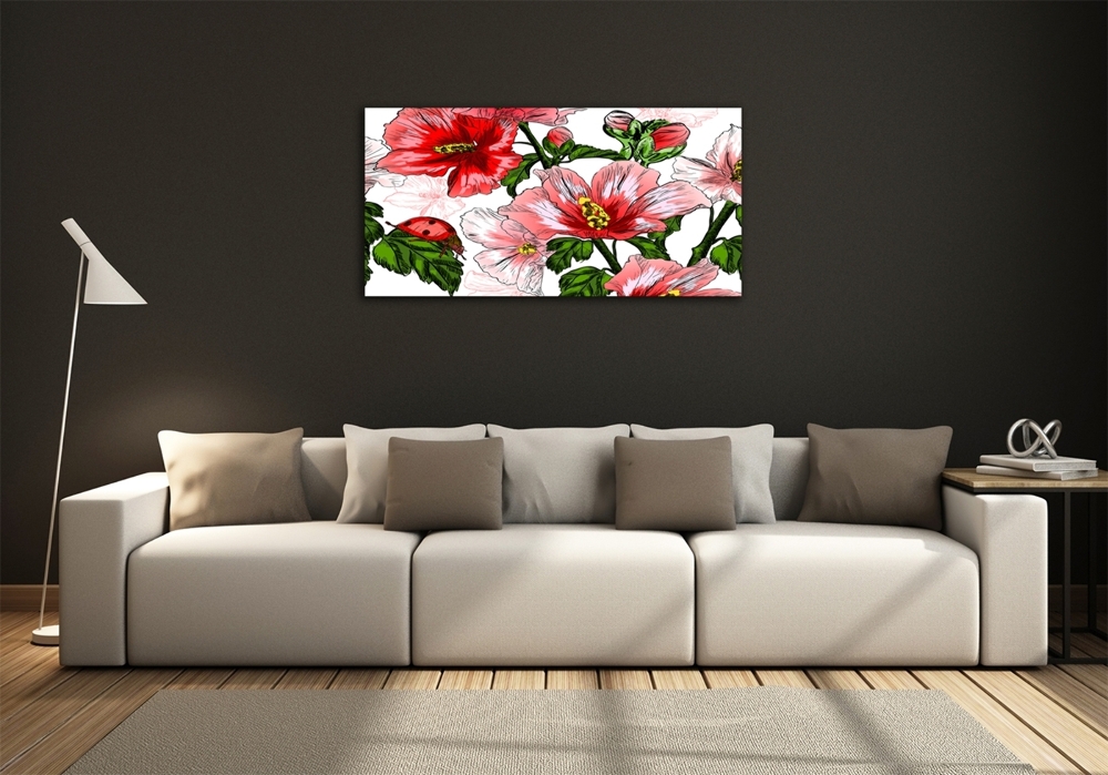 Tableau sur verre Hibiscus