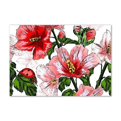 Tableau sur verre Hibiscus