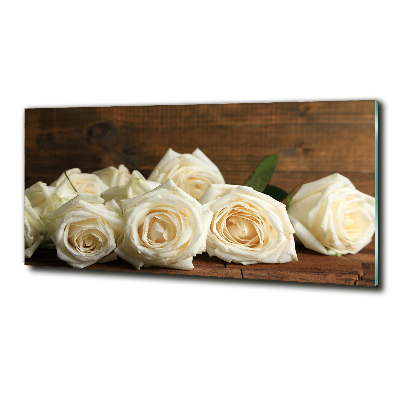 Tableau imprimé sur verre Roses blanches