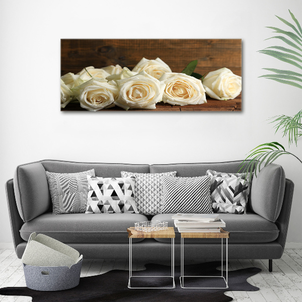 Tableau imprimé sur verre Roses blanches