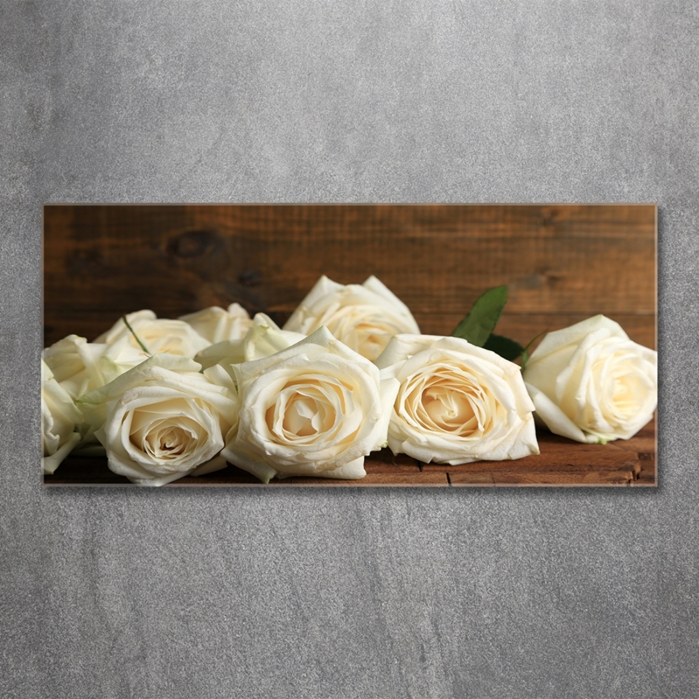 Tableau imprimé sur verre Roses blanches