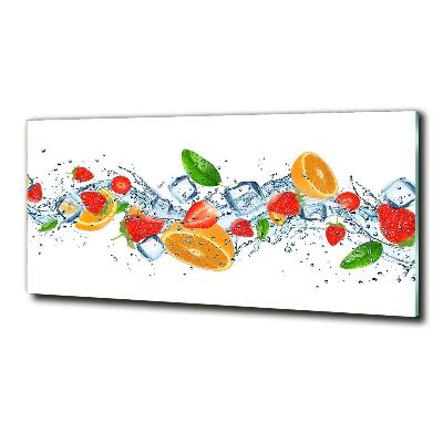 Tableau verre imprimé Fruits sur glace