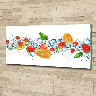 Tableau verre imprimé Fruits sur glace