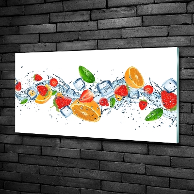 Tableau verre imprimé Fruits sur glace