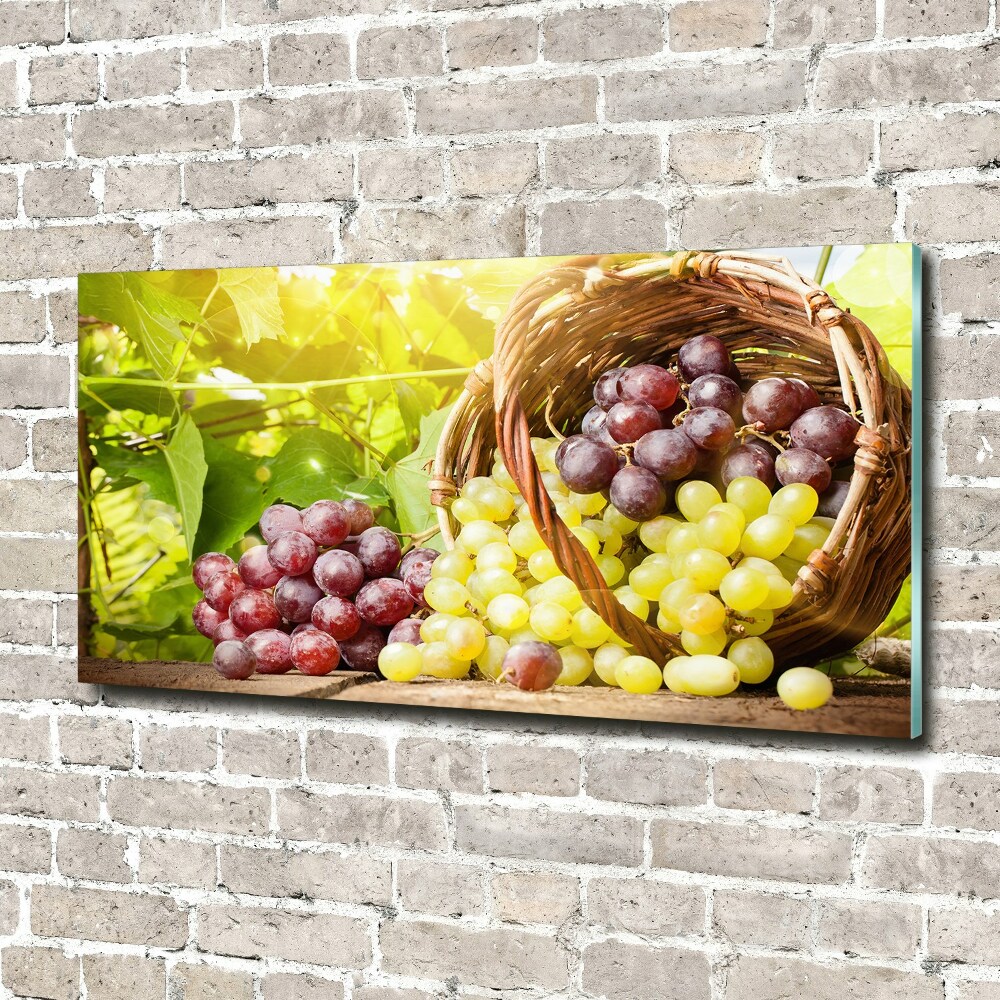 Tableau imprimé sur verre Raisins dans un panier