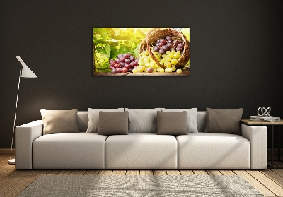 Tableau imprimé sur verre Raisins dans un panier