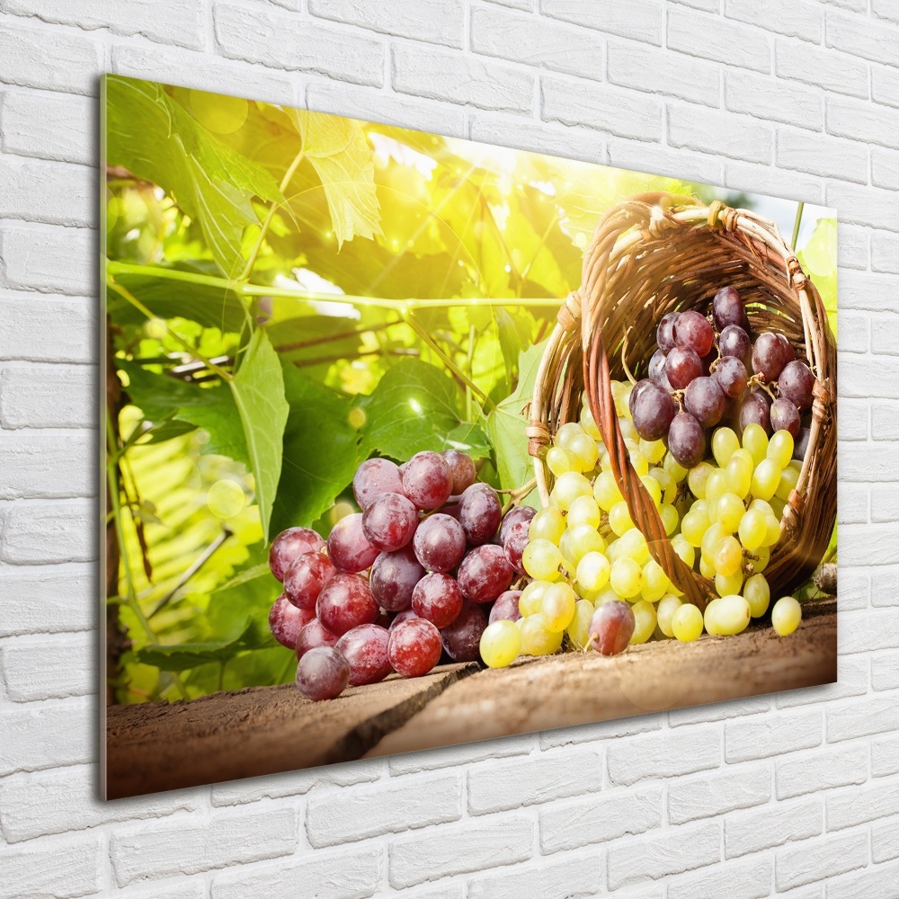 Tableau imprimé sur verre Raisins dans un panier