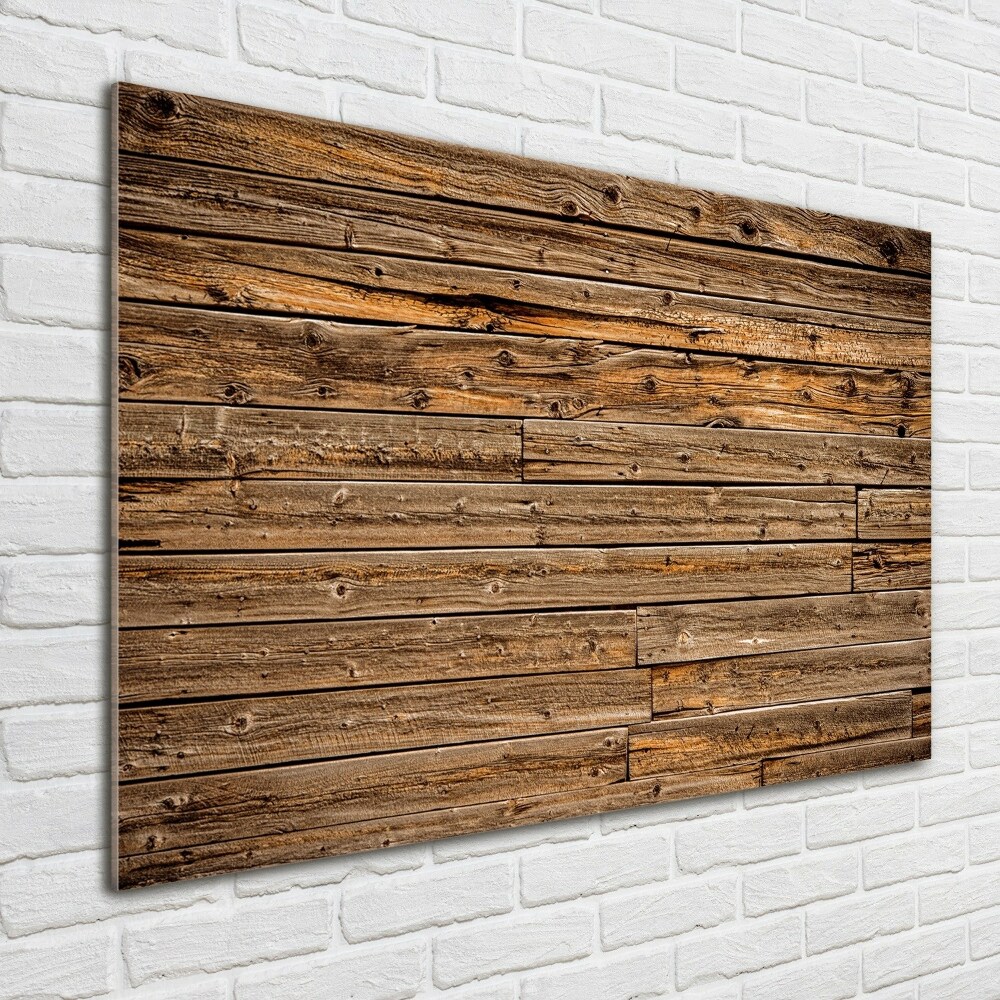 Tableau sur verre Mur en bois