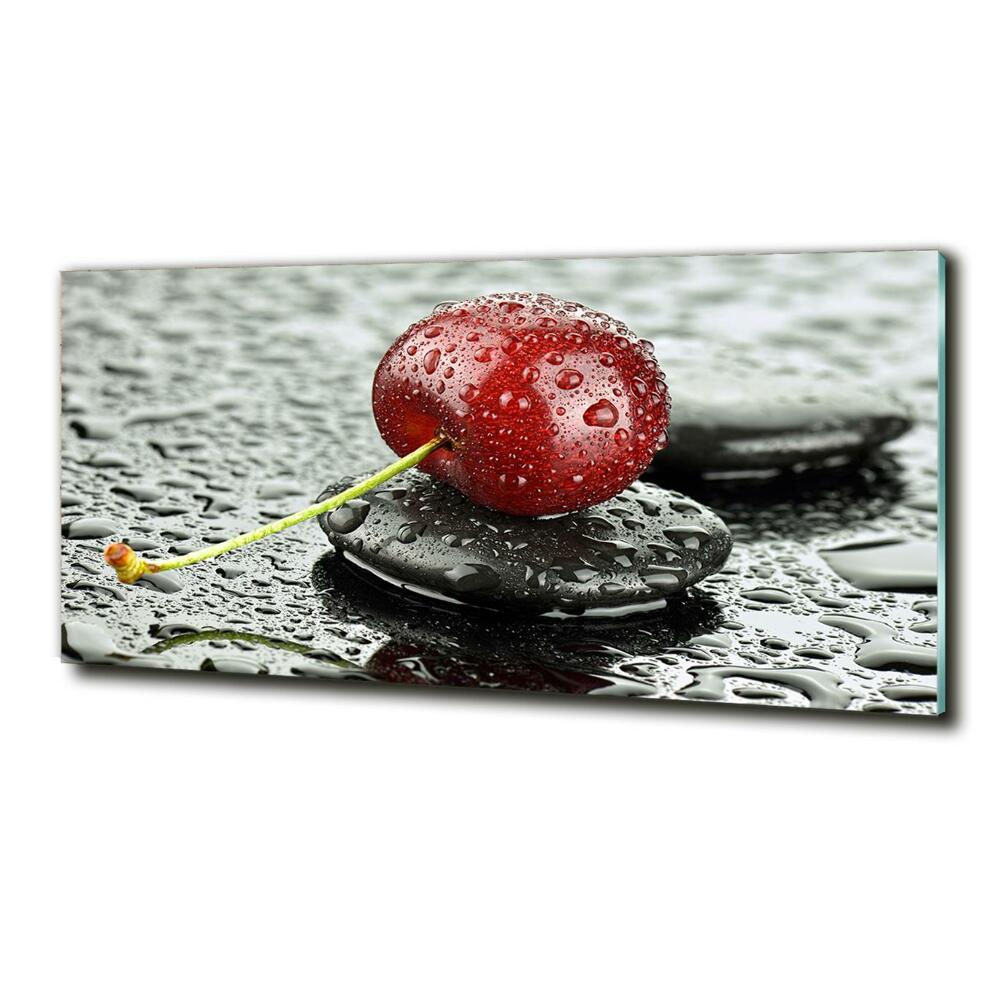 Tableau verre imprimé Cerise sous la pluie