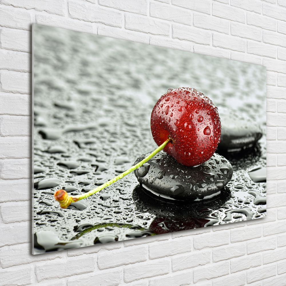 Tableau verre imprimé Cerise sous la pluie