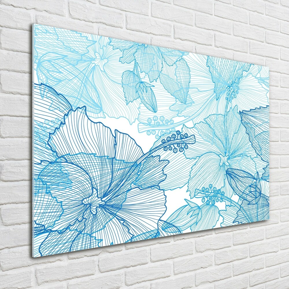 Tableau imprimé sur verre Fleurs hawaïennes