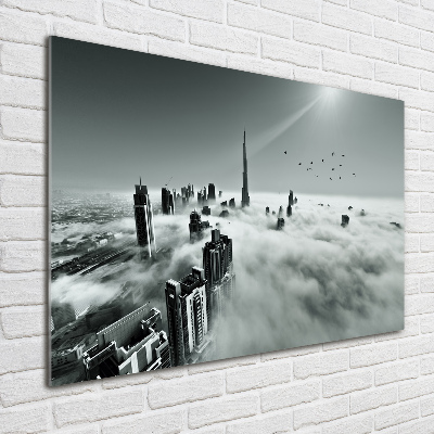 Tableau en verre Brouillard sur Dubaï