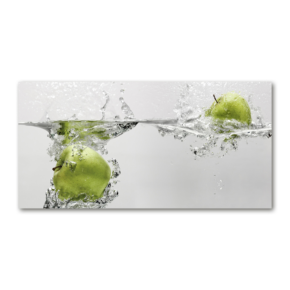 Tableau imprimé sur verre Pomme sous l'eau