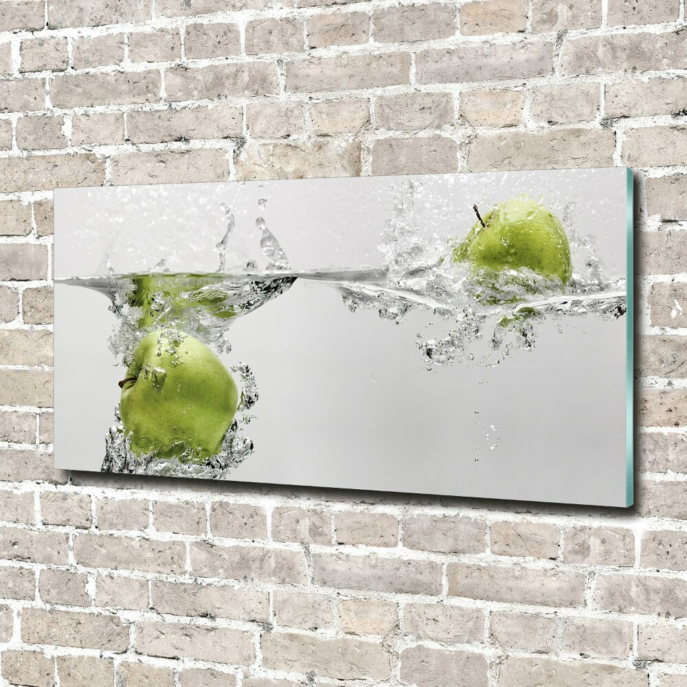 Tableau imprimé sur verre Pomme sous l'eau