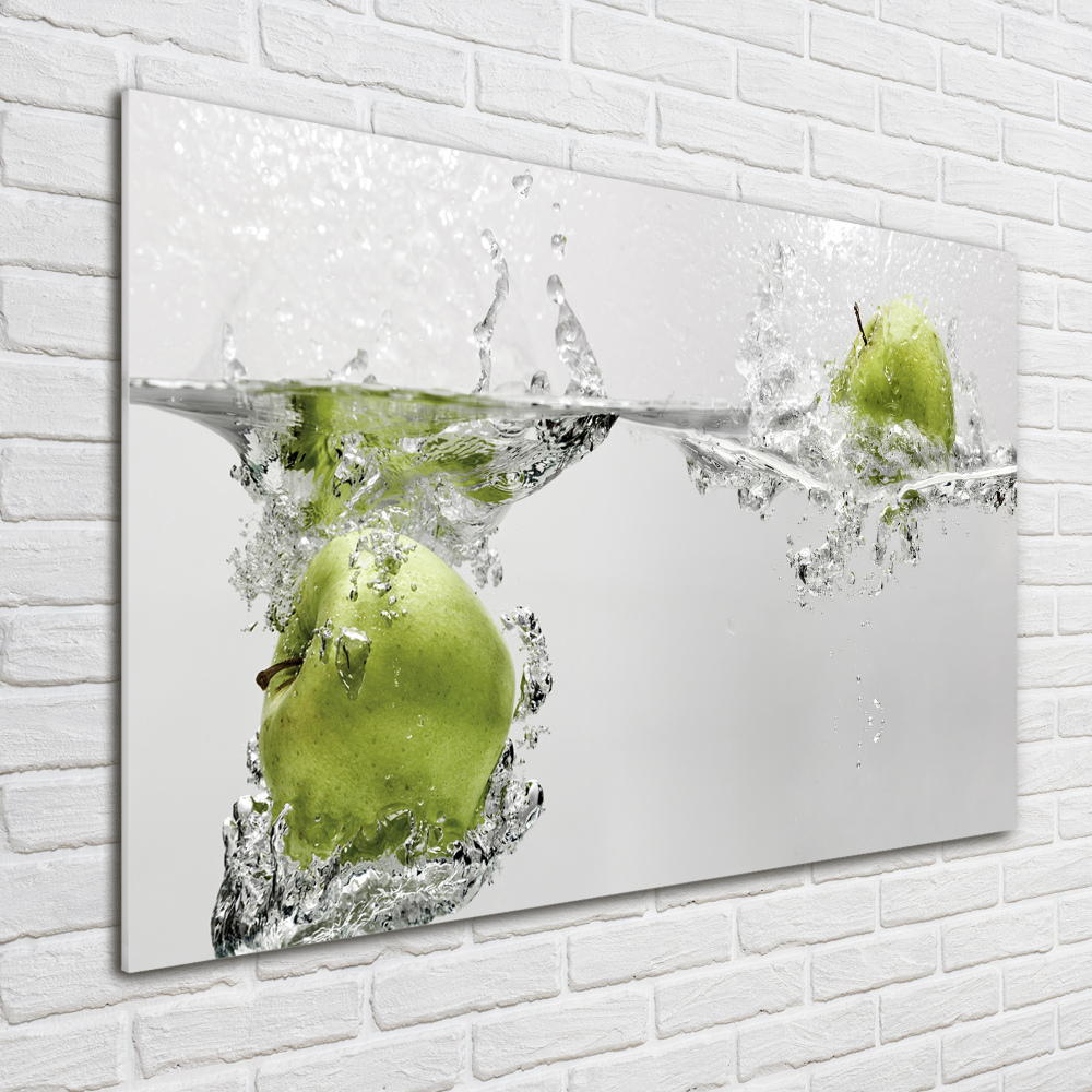 Tableau imprimé sur verre Pomme sous l'eau