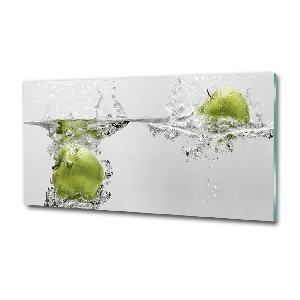 Tableau imprimé sur verre Pomme sous l'eau