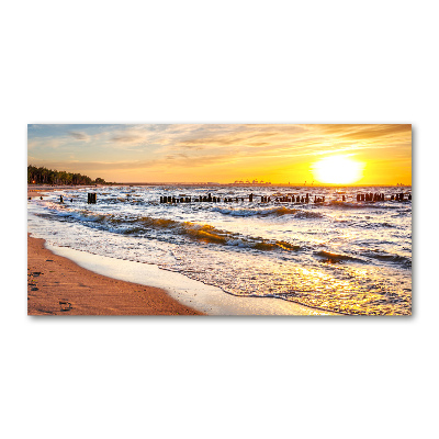 Tableau en verre Plage du coucher de soleil