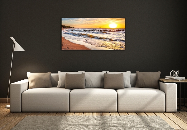 Tableau en verre Plage du coucher de soleil