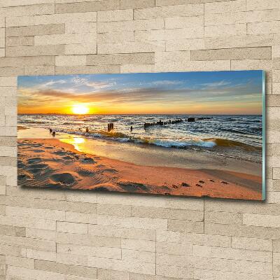 Tableau sur verre Plage du coucher de soleil