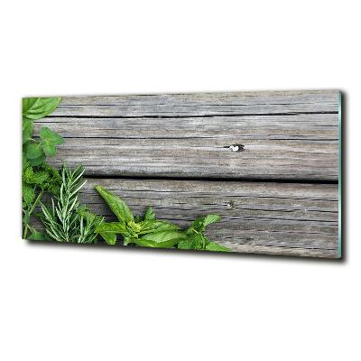 Tableau photo sur verre Fond en bois d'herbes