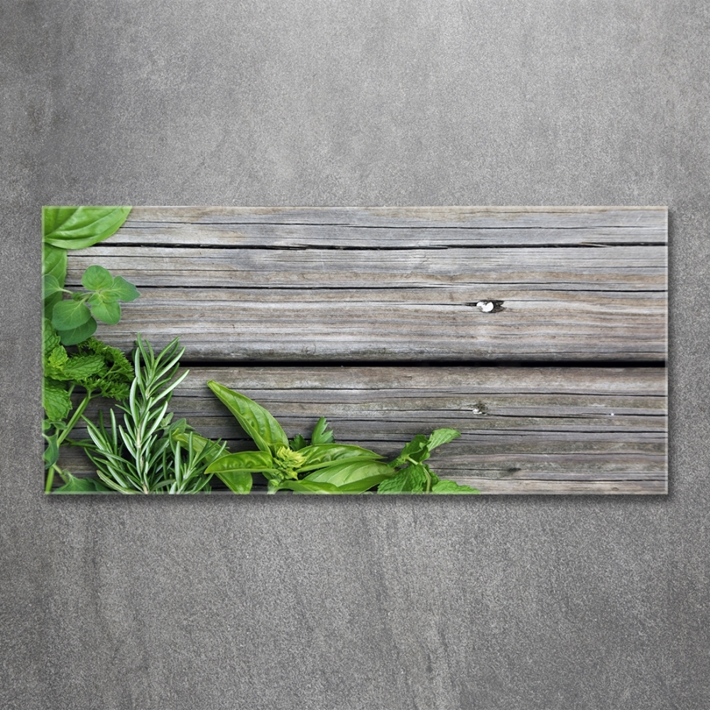 Tableau photo sur verre Fond en bois d'herbes