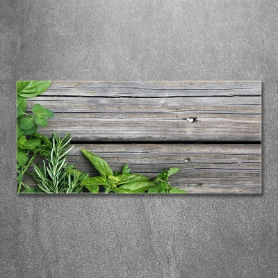 Tableau photo sur verre Fond en bois d'herbes