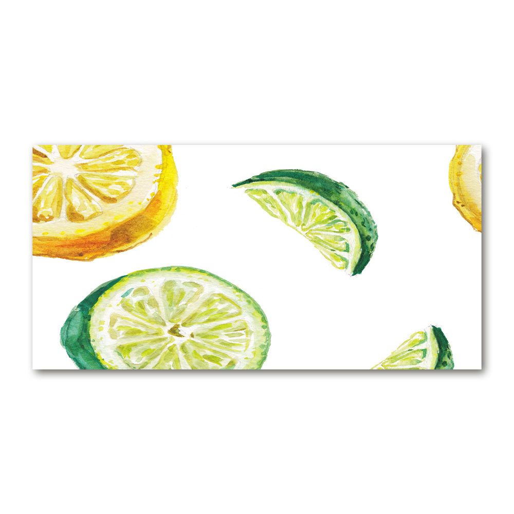 Tableau verre imprimé Citron et citron vert