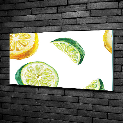 Tableau verre imprimé Citron et citron vert