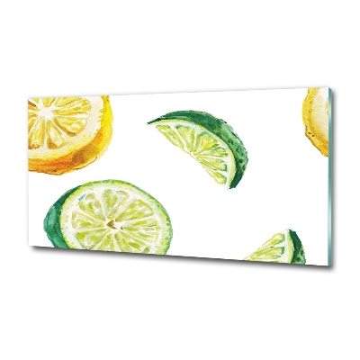 Tableau verre imprimé Citron et citron vert