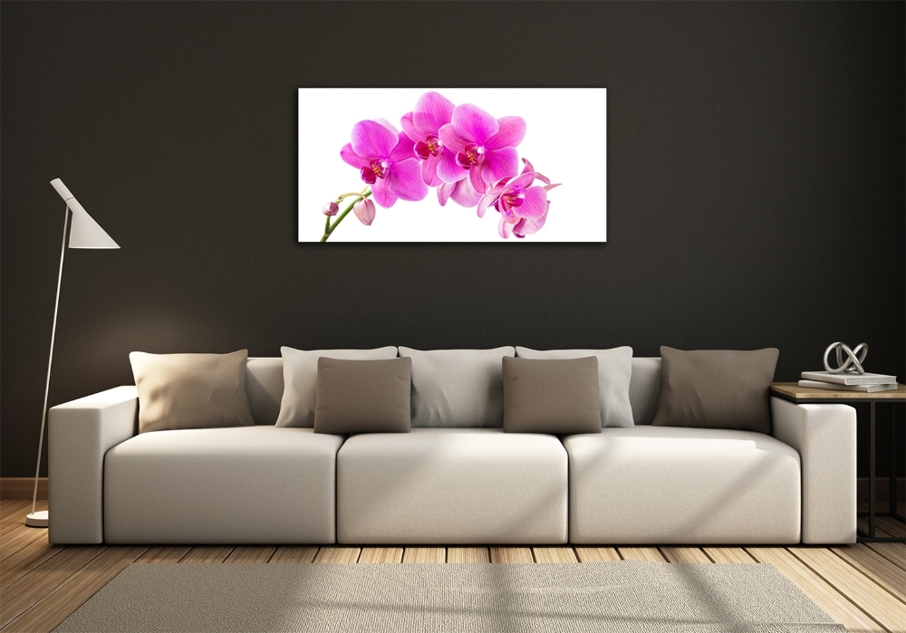 Tableau en verre Orchidée rose