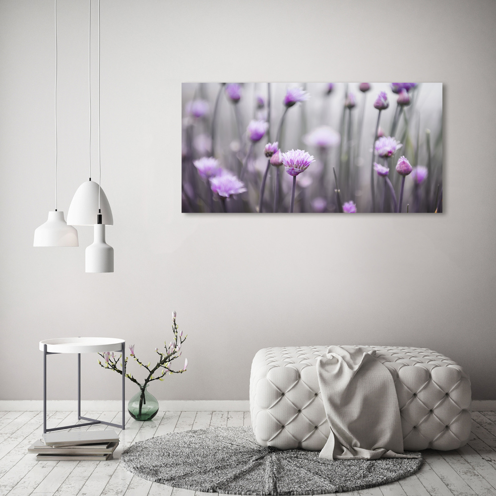 Tableau en verre Fleurs de ciboulette