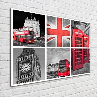 Tableau imprimé sur verre Collage Londres