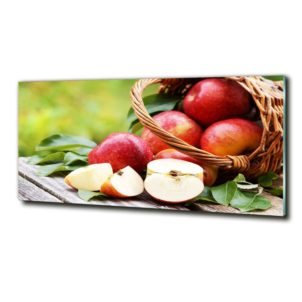 Tableau en verre Pommes dans un panier