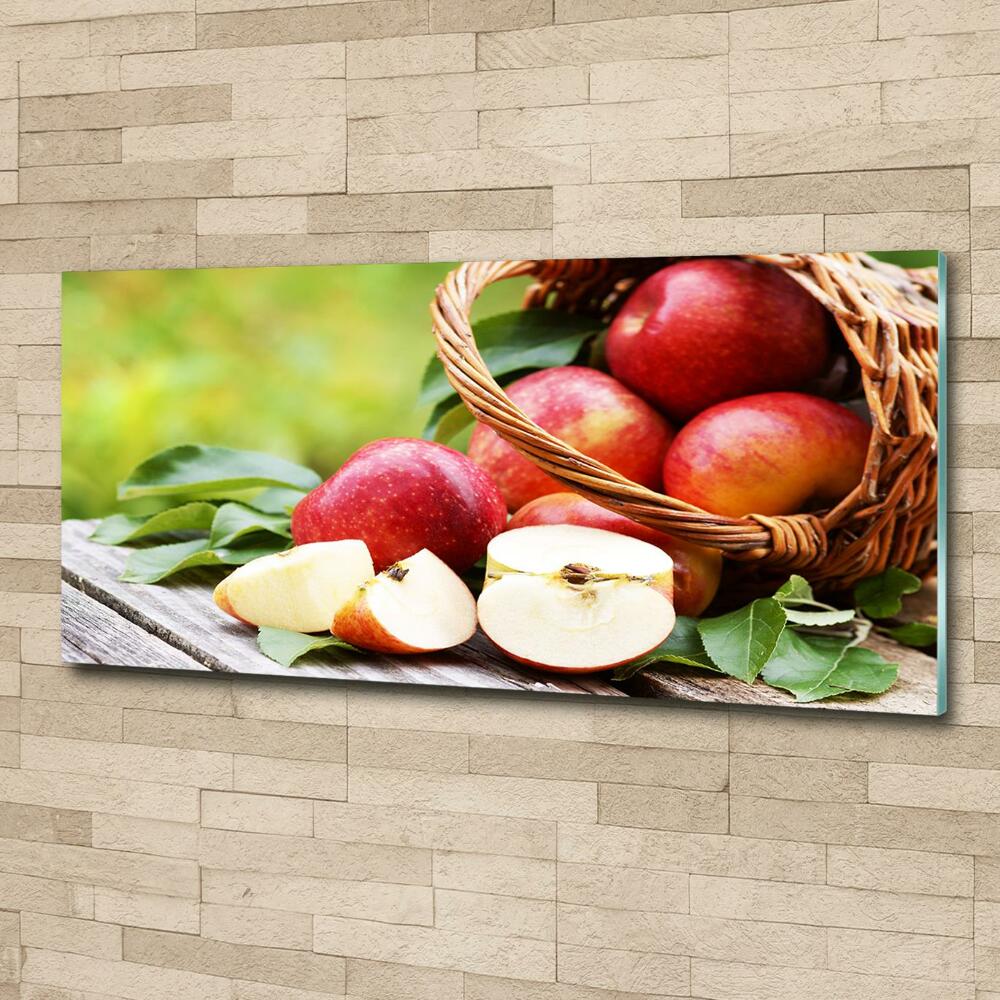 Tableau en verre Pommes dans un panier