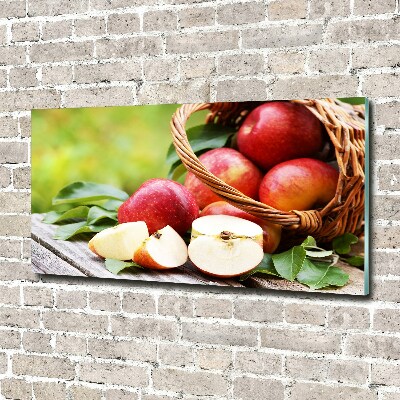 Tableau en verre Pommes dans un panier