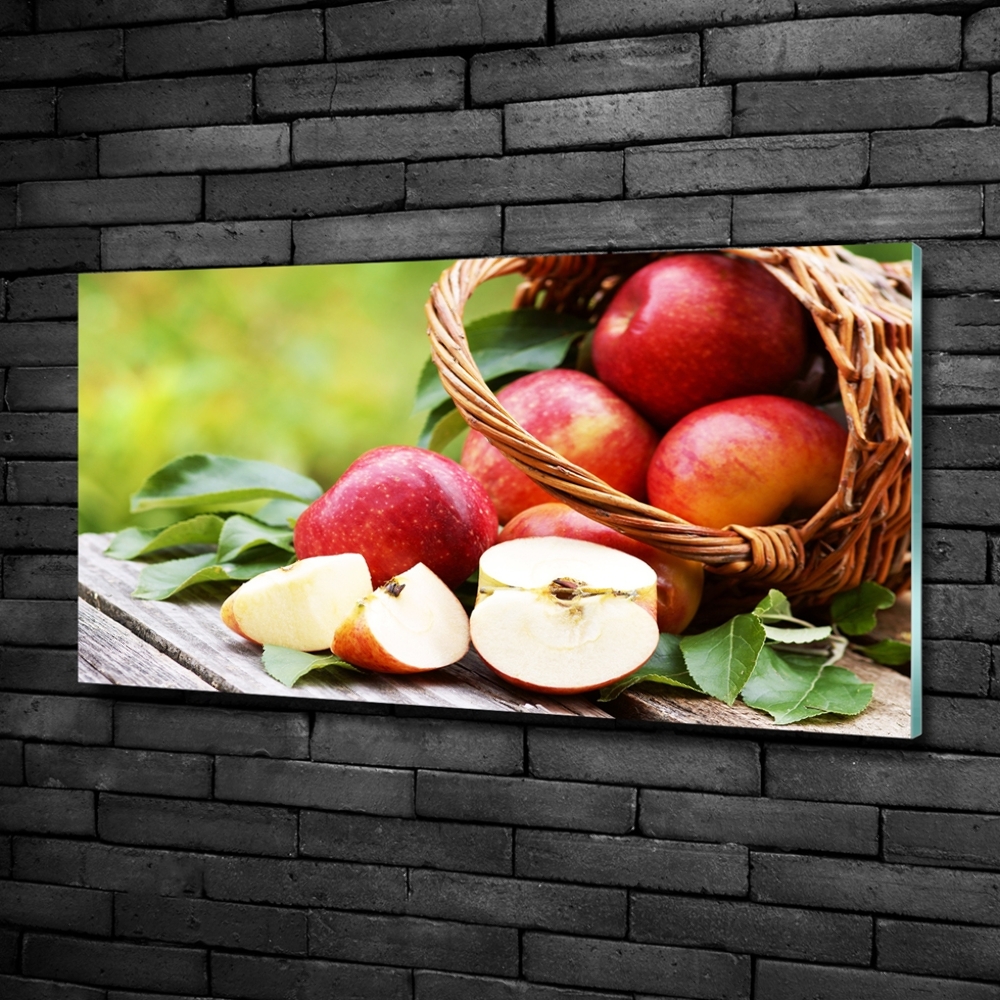 Tableau en verre Pommes dans un panier