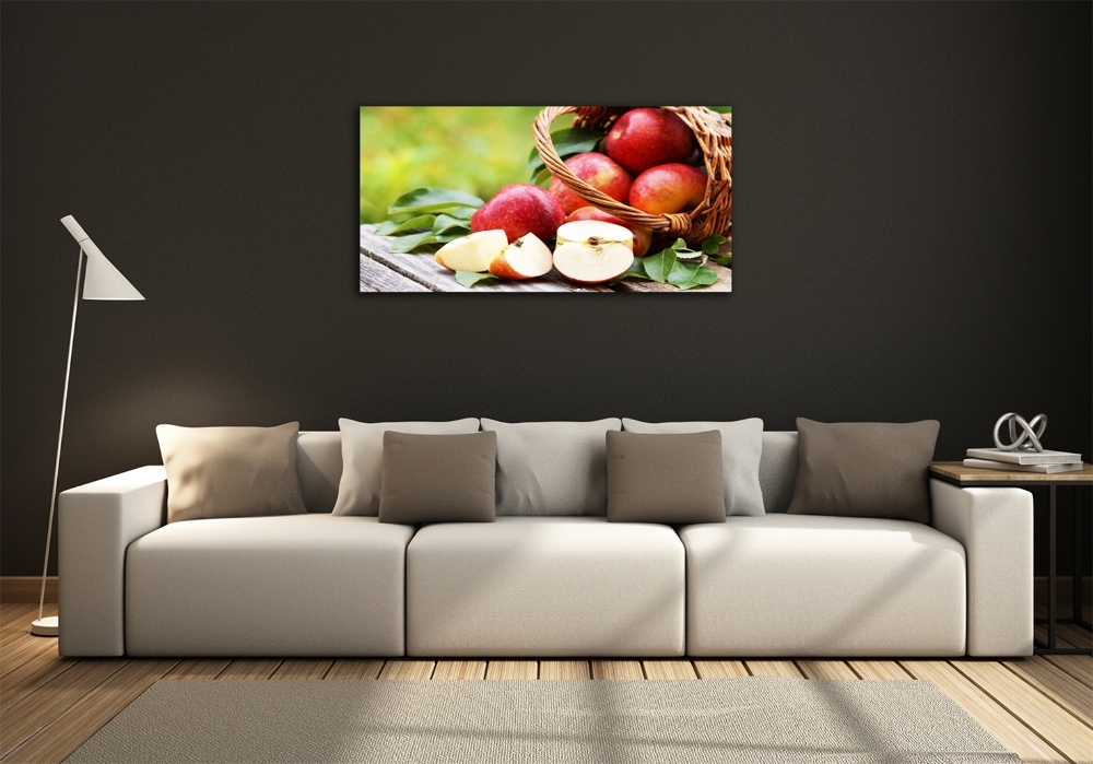 Tableau en verre Pommes dans un panier